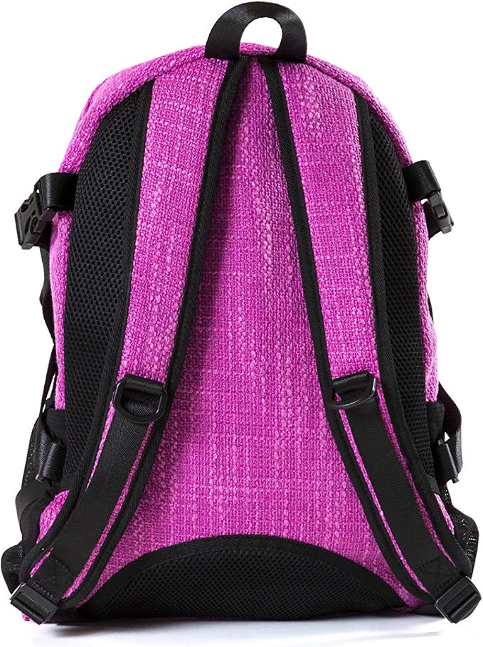 Dime Bags Backpack For Travel & School, Durable Hempster Material, 9 Storage Compartments & 2 Side Bottle Pockets, Fits 17” Laptop, Adjustable Padded Straps, Hidden Internal Pocket (Magenta)