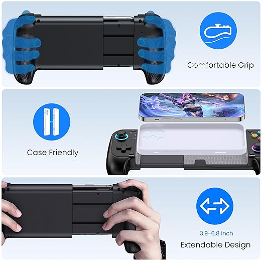 AXYBCOOL Wireless Mobile Controller for iPhone & Android - Hall Effect Joystick, No Drift - Compatible with Xbox Game Pass, Steam Link, Call of Duty, Roblox