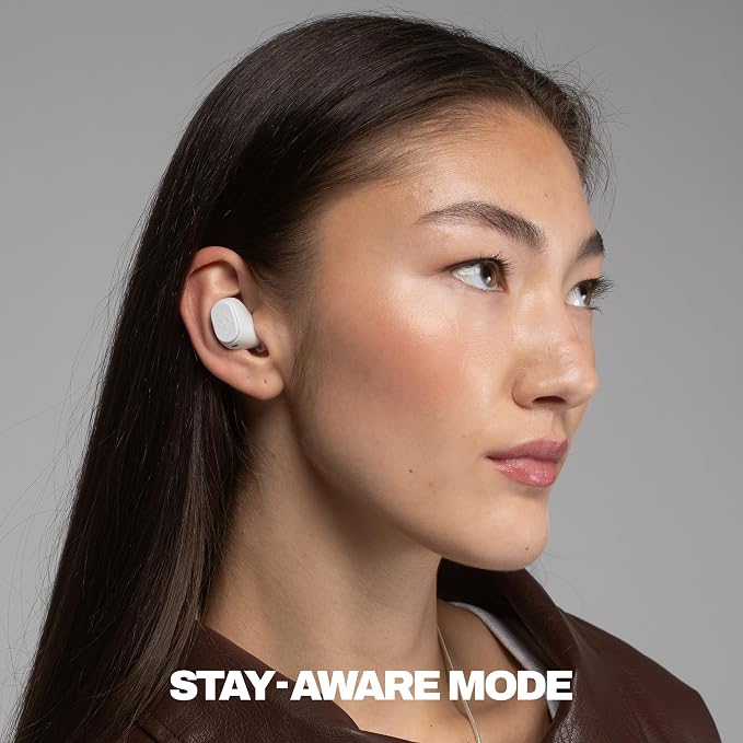 Skullcandy Dime 360 Wireless Earbuds, Bluetooth Headphones, Noise Isolating Fit, Up to 28 Hours Battery, Microphone for iPhone Android, Easy Carry with Clip-Anywhere Case - Bone