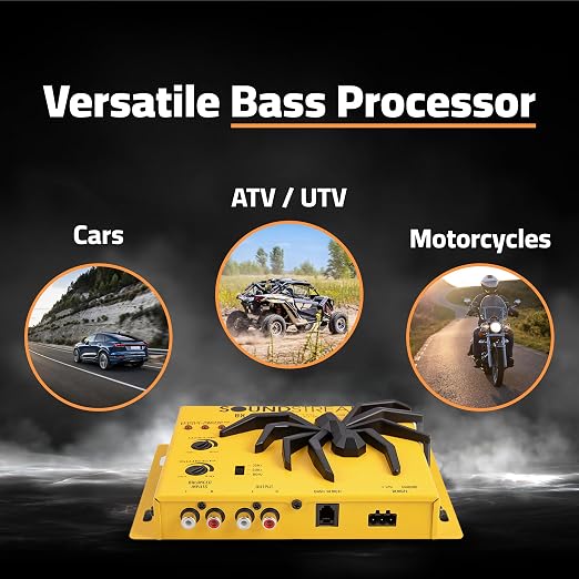 SoundStream BX-10A Bass Restoration Processor with Parametric Bass Equalizer, Digital Bass Processor for Car Audio, Balanced Inputs & Dash Mount Remote Control - Yellow