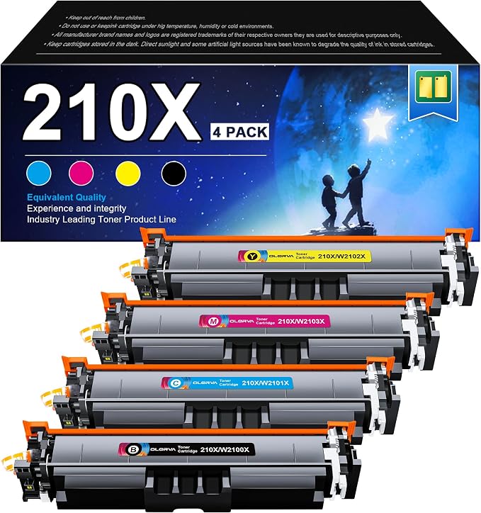 210X Toner Cartridges 4 Pack High Yield - 4301fdw Replacement for HP 210X HP 210A, Works for HP Color LaserJet Pro MFP 4301fdw 4301fdn 4201dw 4201dn 4301 4201 Printer | W2100X W2100A (with Chip)