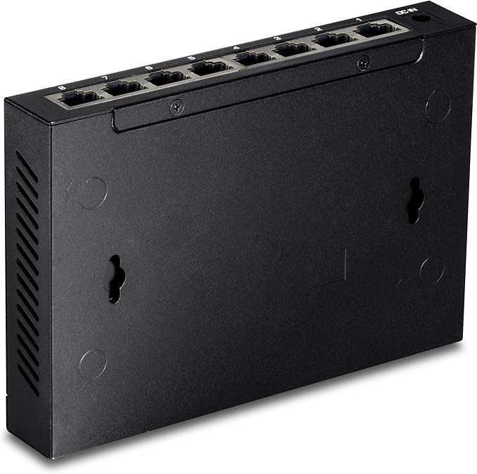 TRENDnet 8-Port 2.5Gb Multi-Gigabit Unmanaged Gaming Switch, TEG-S380, 8 x 2.5GBASE-T Ports, 25Gbps Switching Capacity, Ethernet Splitter, NDAA & TAA Compliant, Fanless, Lifetime Protection, Black