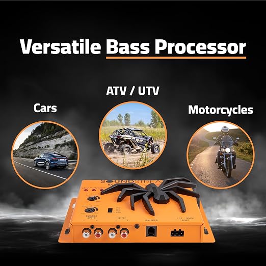 SoundStream BX-10N Bass Restoration Processor with Parametric Bass Equalizer, Digital Bass Processor for Car Audio, Balanced Inputs & Dash Mount Remote Control - Orange
