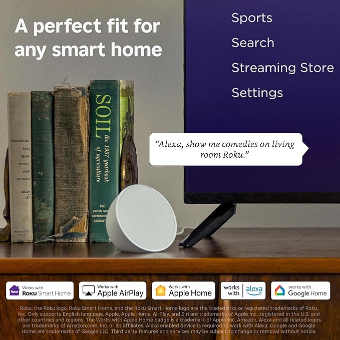 Roku Ultra | The Ultimate Streaming Device 4K/HDR/Dolby Vision/Atmos, Rechargeable Roku Voice Remote Pro, Ethernet Port, Hands-Free Controls, Lost Remote Finder, Free & Live TV