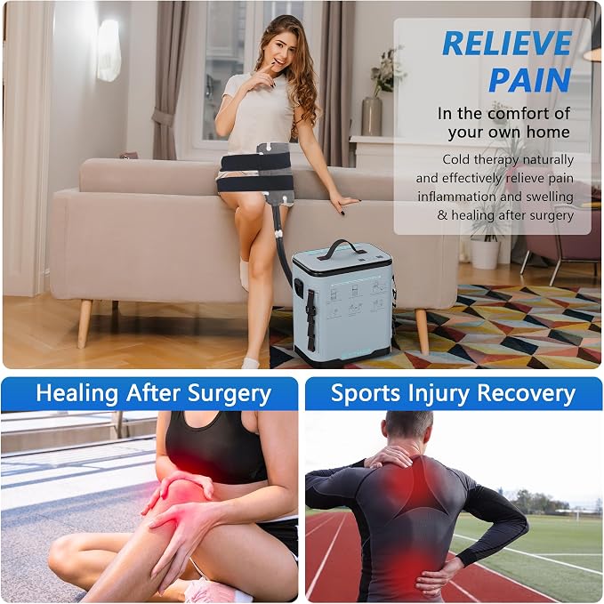 ICYTHRP Cold Therapy Machine with Programmable Timer, FSA Eligible HSA, Portable Ice Machine for Hip After Surgery, Hip Replacement Recovery System, Cryotherapy Pain Relief with Specific Hip Pad