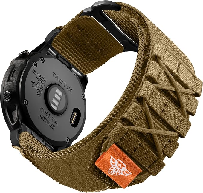 Bandletic Tactical Nylon Compatible with Garmin Fenix 8 51mm 7X 6X 5X Watch Band - 26mm Quick Fit Rugged Strap for Fenix 7X 6X Pro/5X Plus/3/3 HR/Instinct 2X Solar 3 50mm /Enduro/Quatix/Tactix/Epix