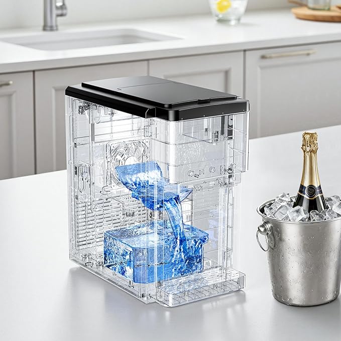 VEVOR Water Dispenser with Ice Maker, 3-in-1 Countertop Water Dispenser, 35 LBS/24H, 12 Cubes/7 Min Fast Ice Making with 4 LBS Storage, Bullet/Crushed ICES & Cold-Water, for Home, Kitchen, Party