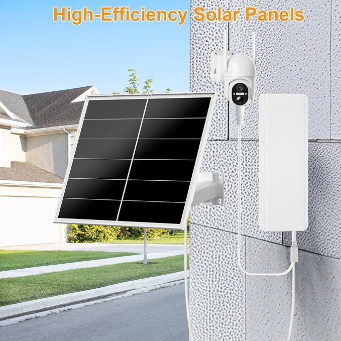 Zivif 20W Solar Panel Kit with 24000mAh Battery, 5V/12V Adjustable Output, DC & USB-C Power, Compatible with 12V Cellular Security Cameras & Trail Cameras
