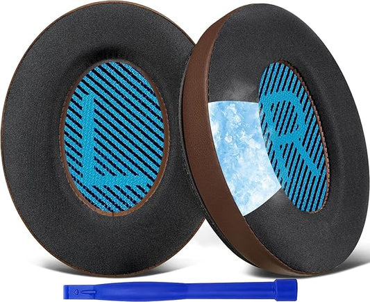 SoloWIT Cooling-Gel Earpads Cushions for Bose Headphones, Replacement Ear Pads for Bose QuietComfort 15 QC15 QC25 QC2 QC35/Ae2 Ae2i Ae2w/SoundTrue & SoundLink Around-Ear & Around-Ear II - Coffee