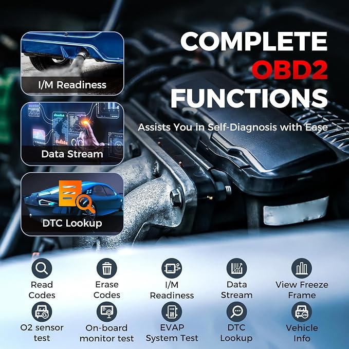 Launch OBD2 Scanner CRP123X Elite V2.0, 2025 Lifetime Free Update Diagnostic Scan Tool Car Engine Code Reader with Oil/Brake/SAS/BMS/D.P.F/ABS Bleeding/Throttle Reset, Auto VIN