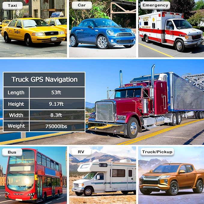 OHREX GPS Navigator for Car, Truck GPS Commercial Drivers 2026, Lifetime Free Maps Updates, with 7 inch Touchscreen, Spoken Driver Alerts, Custom Truck Routing