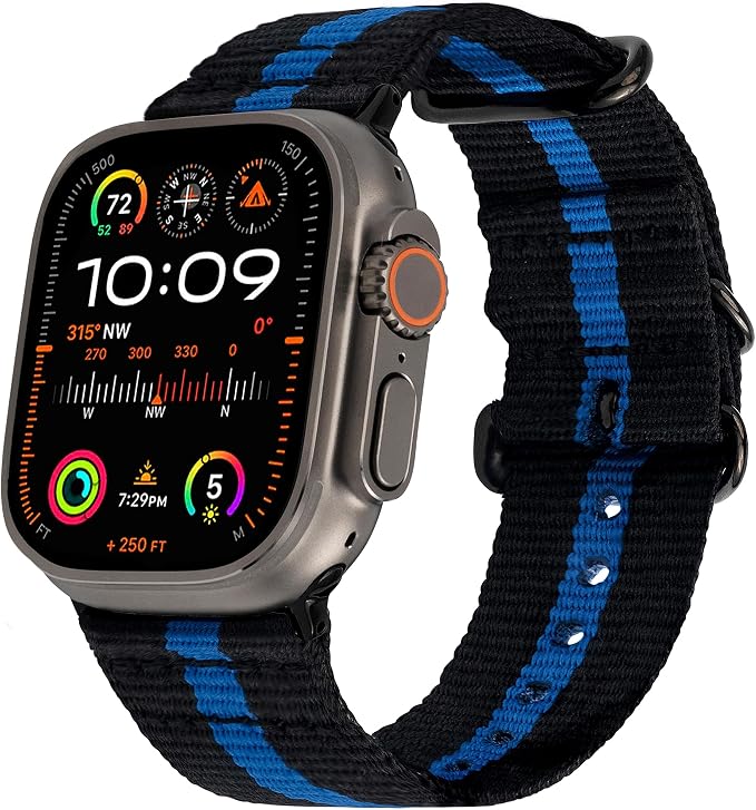 Carterjett EXTRA LARGE Hiking Trail Nylon Band | Compatible with Apple Watch Ultra 2/Ultra Band 49mm 46mm 45mm 44mm for Men Women, XL for Big Wrists, Xtra Long, Soft Braided Sturdy Weave Sport Strap for iWatch Ultra 2, iWatch Ultra Series 10 & All Mode...