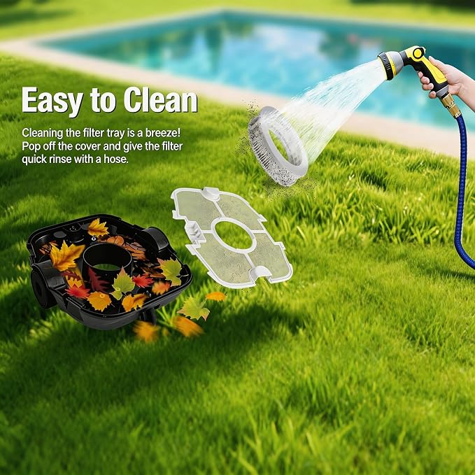 Robotic Pool Cleaner, Cordless Pool Vacuum with 18.5 GPM Powerful Suction,120-Min Runtime, Self-Parking, Pool Vacuum for Above-Ground & Flat Pools to 860 sq.ft,Light Orange