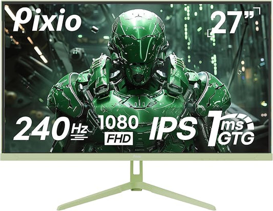 Pixio PX279 Wave Mint Green 27 inch 240Hz Refresh Rate FHD 1080p Resolution Fast IPS Panel 1ms GTG Response Time Gaming Monitor with Adaptive Sync