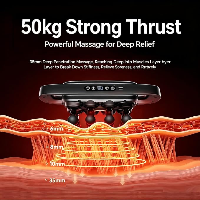 VINGVO 16 Head Muscle Massager 3 Modes 30 Levels Deep Tissue Massage Gun for Full Body Relaxation