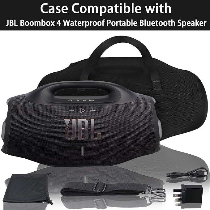 co2CREA Hard Travel Case Replacement for JBL Boombox 4 Waterproof Portable Bluetooth Speaker (Black Case)