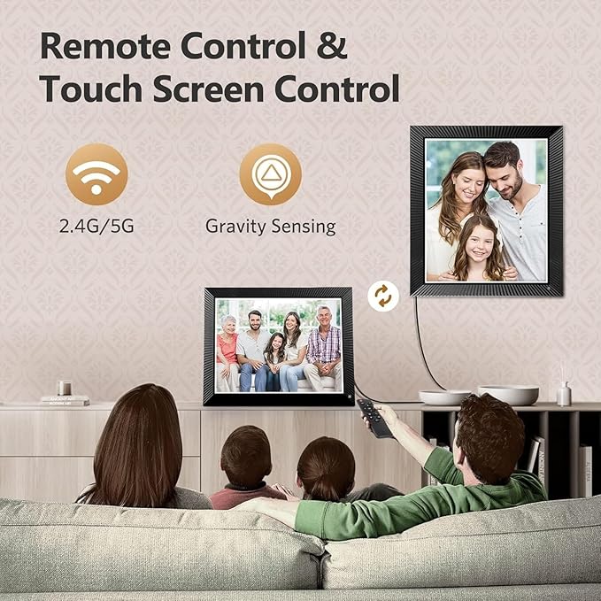 Large Digital Picture Frame 17" WiFi-Photo-Frame - 1280*960 HD Touch Screen Digital Frame, Slideshow, Auto-Rotate for Wall Tabletop, Load Photos and Videos from Phone via App or Email, Gifts for Mom