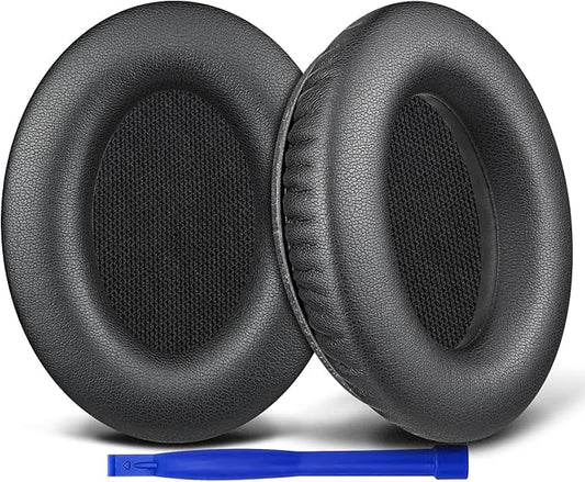 SOULWIT Earpads Replacement for Bose AE2, AE2w, AE2i/SoundLink & SoundTrue Around-Ear AE Generation 1.0 Headphones, Protein Leather Ear Pads Cushions - Black(Black Scrims)