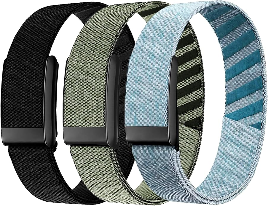 3 Packs Stretchy Bicep Straps Compatible with Whoop 5.0/4.0/3.0 Bands, Sport Nylon Adjustable Replacement Arm/Ankle Band for Whoop 5.0 MG/One/Peak/Life Durable Breathable Wearable Health Fitness Activity Tracker