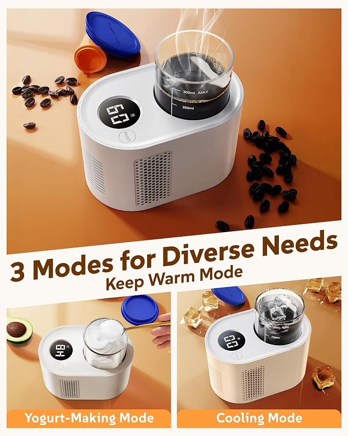 Coffee Cup Warmer,Mini Refrigerator for Wine Chiller,3-In-1 Cup Warmerfor Desk(Cooling, Heating, and Fermentation), Coffee Warmer, Suitable for Bedroom, Study, Office, etc.