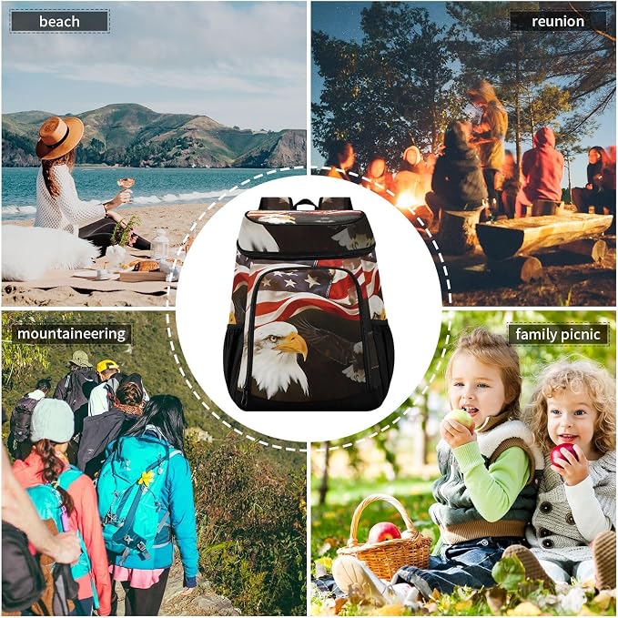 Tropical Pineapples Fruits Cooler Backpack Insulated Leak Proof Beach Cooler Bag Soft Lunch Picnic Hiking Camping Backpack Cooler