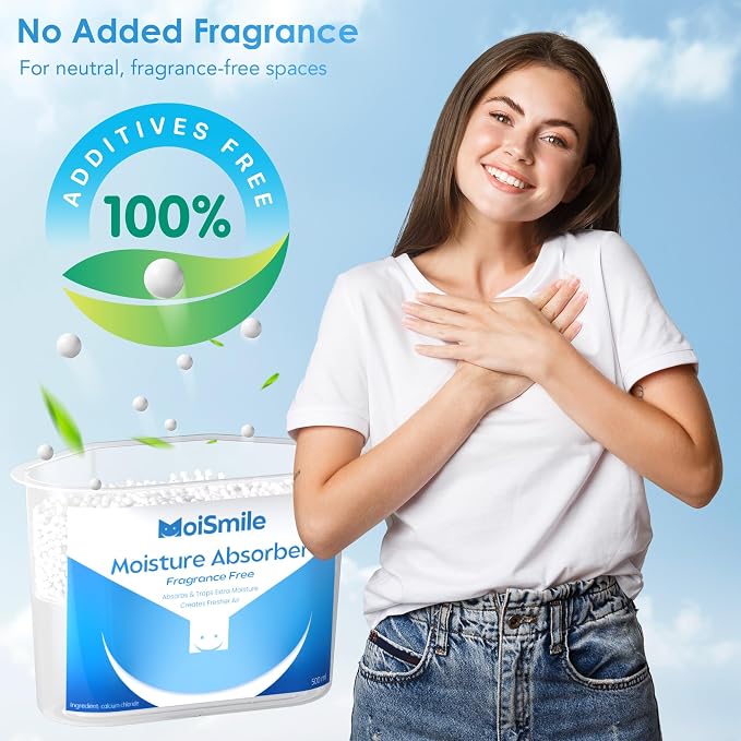 Moisture Absorbers 12 Pack, Fast Acting Humidity Absorber & Odor Eliminator, 10.5 oz High Capacity Dehumidifier for Closet, Bathroom, Basement, Car & RV, Fragrance Free