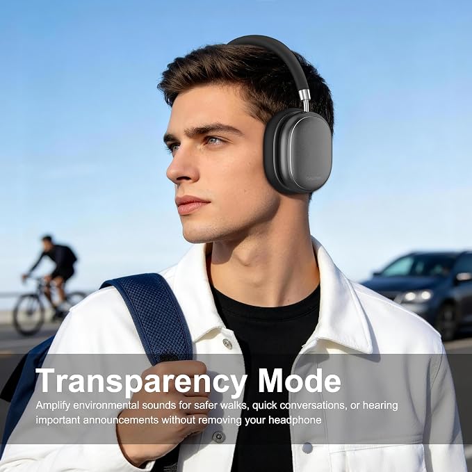 Srhythm NiceComfort 95 Adaptive Noise Cancelling Headphones Wireless | Bluetooth with Spatial Audio,Transparency,ENC,HD Sound,Low Latency for Gaming,Slim Headphones Lightweight