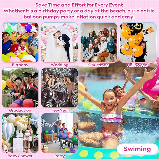 3-in-1 Electric Balloon Pump with 18th Birthday Decorations, 3-in-1 Electric Balloon Pump, Portable Electric Air Pump for All Balloons Inflatables Dual Nozzle Balloon Blower Machine