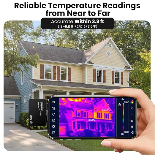 Thermal Camera for Android, Thermal Imager for Smartphone, 512x384 Super IR Resolution, 256x192 IR Resolution, Infrared Camera for Home Inspection, HVAC, Automotive