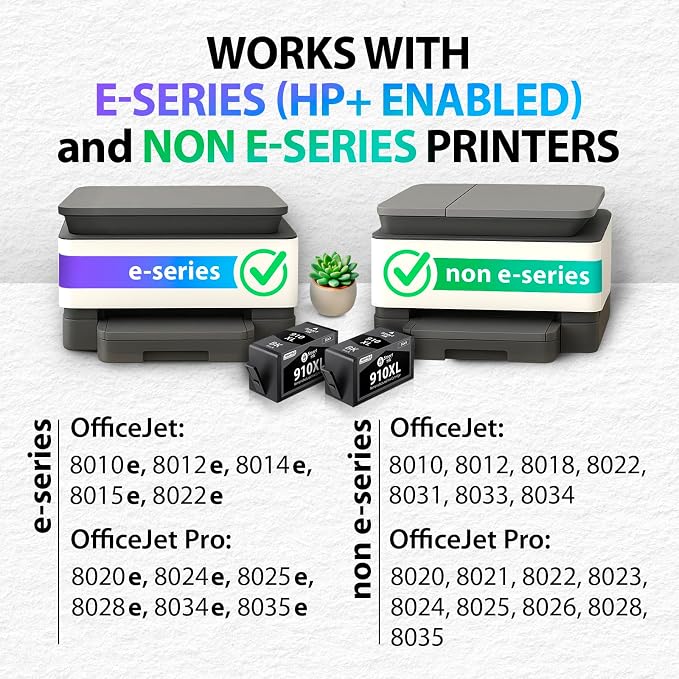 Smart Ink Remanufactured Ink Cartridge Replacement for HP 910 XL 910XL (Black XL 2 Combo Pack) to use with HP OfficeJet Pro 8025e 8028e 8035e 8025 8028 8035 OfficeJet 8015e 8022e 8015 8022 Printers