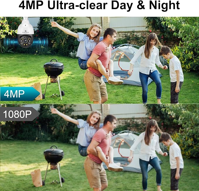 SYMYNELEC Light Bulb Security Camera Outdoor Waterproof 2.5K, 2.4GHz Wireless WiFi Light Socket Security Cam with AI Human Motion Detection Tracking Color Night Vision Works with Alexa Google (2 PCS)
