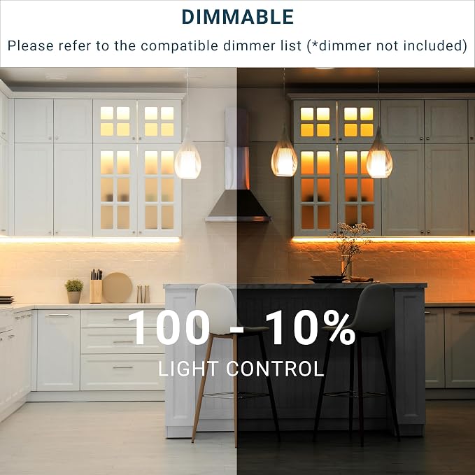 PARMIDA LED Under Cabinet Lighting, Hardwired Installation, 10 Inch, 6.5W, 5CCT Color Selectable - 2700K/3000K/4000K/5000K/6000K, ETL Listed, 120V, Dimmable, 450 Lumens, White Finish