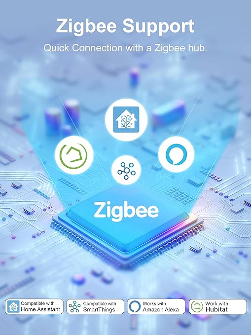 EIGHTREE Zigbee Smart Plug 𝟭𝟱𝑨, Energy Monitoring, 𝗭𝗶𝗴𝗯𝗲𝗲 𝗛𝘂𝗯 Required, Zigbee Repeater, ETL Certified, Smart Plugs That Compatible with Alexa & Home Assistant & SmartThings, 2 Packs