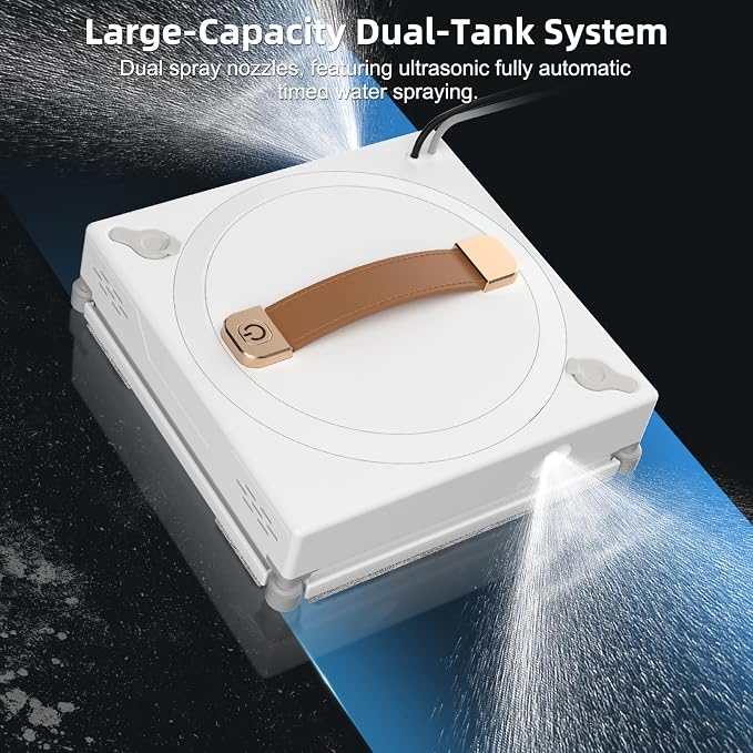 Lcoco&Dream GLE 350 Window Cleaning Robot with 2-Nozzle Dual Spray, Smart Path Planning & Cleaning Modess, Remote Control Smart Window Robot for High-Rise Windows, Mirrors & Glass Doors & Marble