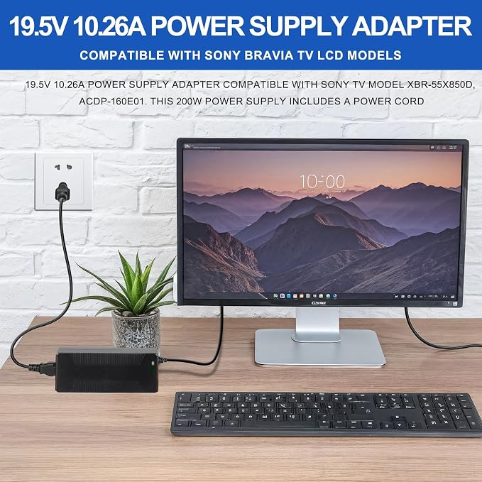 Power Adapter 210W 19.5V 10.8A for LG Projectors and LED TVs, Compatible with HU70LAB Series and 45GR95QE Displays