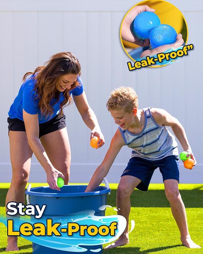 SOPPYCID Reusable Water Bomb balloons, Magnetic Refillable Water balls - Pool Toys for Boys and Girls, Beach Outdoor Activities Water Games Toy for kids Self Sealing Water Splash Ball (5Pack)