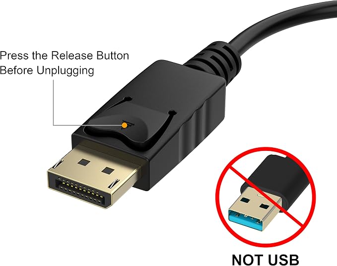 Moread DisplayPort (DP) to VGA Adapter, 2 Pack, Gold-Plated Display Port to VGA Adapter (Male to Female) Compatible with Computer, Desktop, Laptop, PC, Monitor, Projector, HDTV - Black