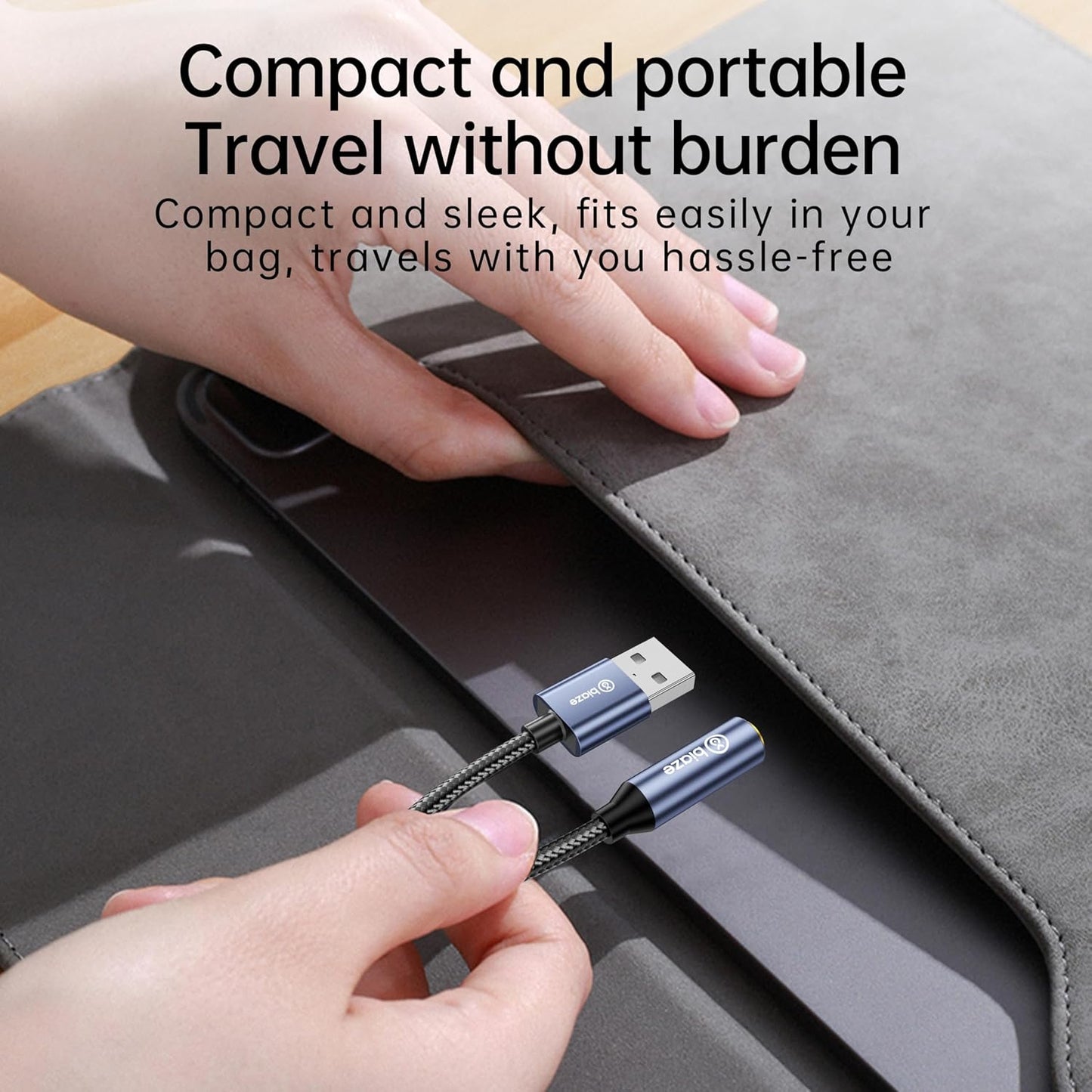 USB to 3.5mm Jack Audio Adapter, External Stereo Sound Card USB-A to Audio Jack Adapter with Auxiliary Stereo Converter, Compatible with Desktop, Laptop Mac, Linux and More!