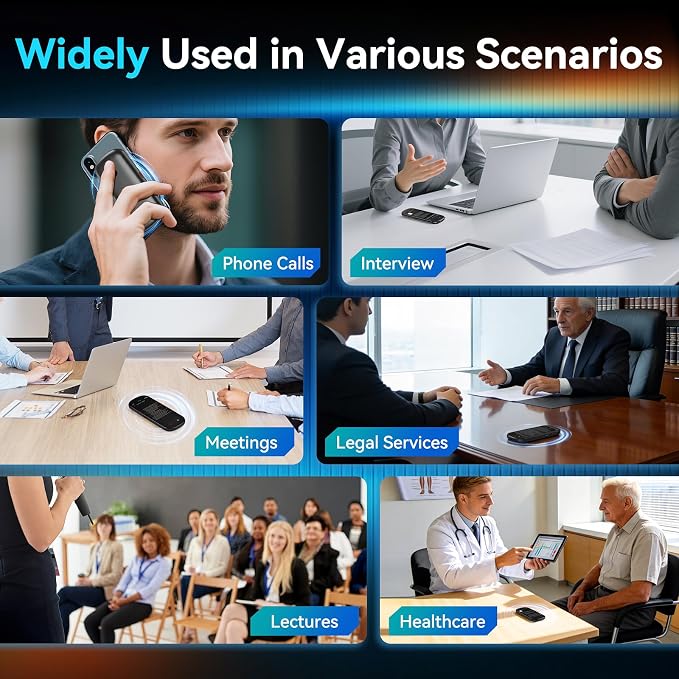 AI Voice Recorder with Playback, Digital Voice Recorder with Unlimited Transcription, Summary, Translation, 80GB Voice to Text Meeting Recorder and Transcriber, AI Recorder for Lectures, Interviews