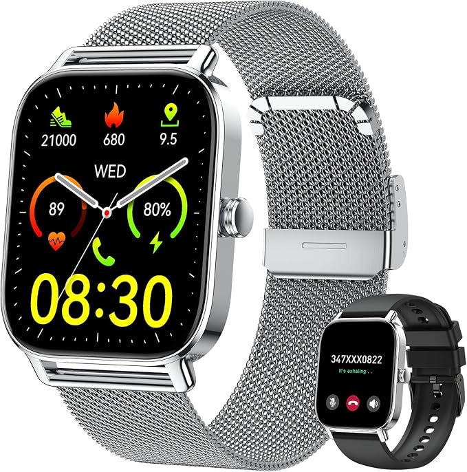 Smart Watch for Men Women Fitness Tracker: Make Answer Call Digital Mens Watches Waterproof Running Pedometer Smartwatch for Android Phone iPhone Samsung Compatible Sleep SpO2 Heart Rate Monitor Step