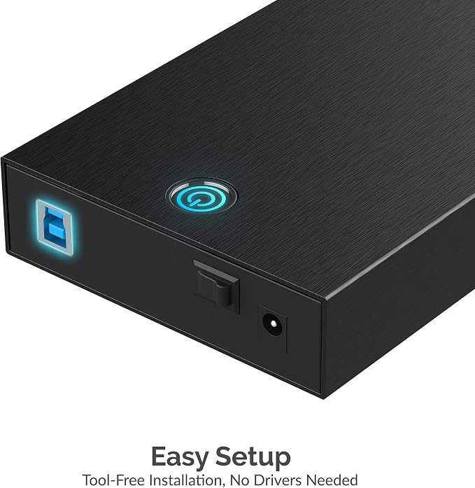 SABRENT USB 3.0 (USB-A) Enclosure for 2.5" & 3.5" SATA HDD/SSD – Tool-Free, UASP, LED Indicator, Plug & Play, 12V Power Adapter & Cable Included – External Hard Drive Case for Windows/macOS/Linux