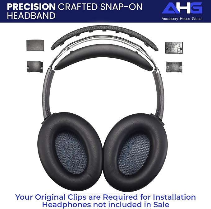 AHG Accessory House Global SoundLink AE2 Ear Pads and SoundLink AE2 Headband Cushion Compatible with Bose SoundLink Around-Ear 2 (AE2) Headphones (Black). Seamless DIY Fit | Extra Thick | 3D Printed