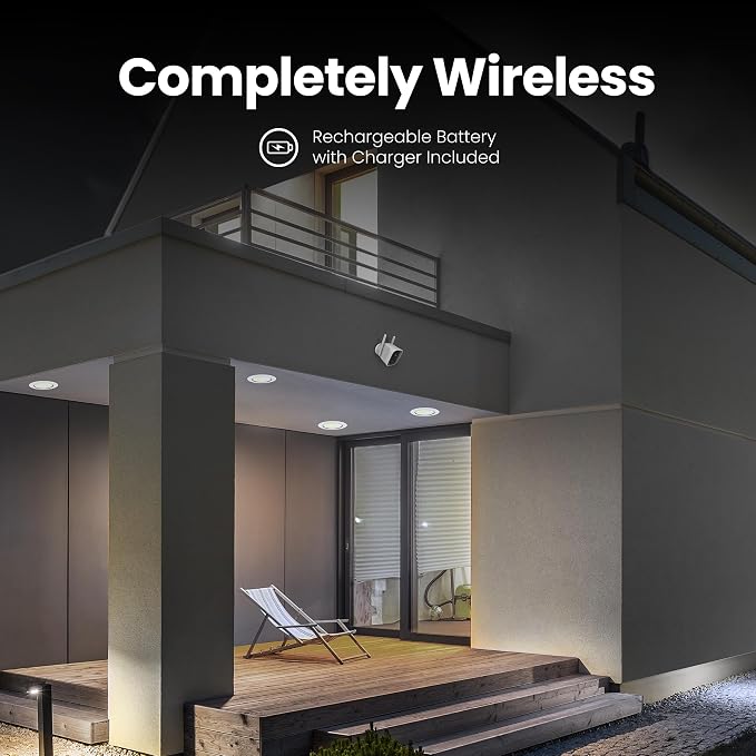 Feit Electric Outdoor Wireless Security Camera, 1080p HD, Motion Detection Alerts, Night Vision up to 30ft, Battery Powered, SD Card Storage, 2.4GHz WiFi, Mount with Magnetic Bracket