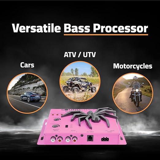 Soundstream BX-10R Bass Restoration Processor with Parametric Bass Equalizer, Digital Bass Processor for Car Audio, Balanced Inputs & Dash Mount Remote Control - Pink