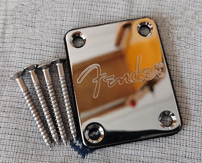 Silver Metal Guitar/Bass Neck Plate - Strengthening Connector Replacement for Fender (Type B)