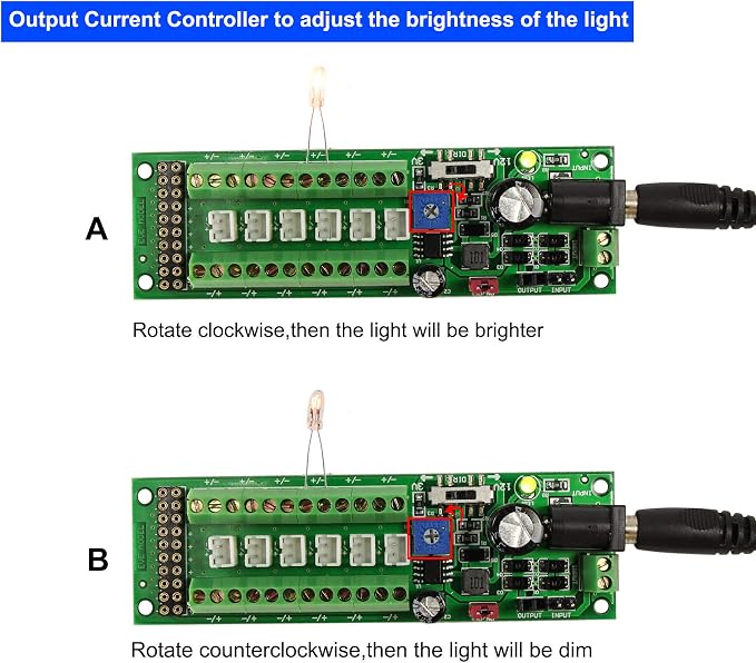 Evemodel PCB012 Power Distribution Board Self-Adapt Distributor HO N O LED Street Light Hub DC AC Voltage Train Power Control