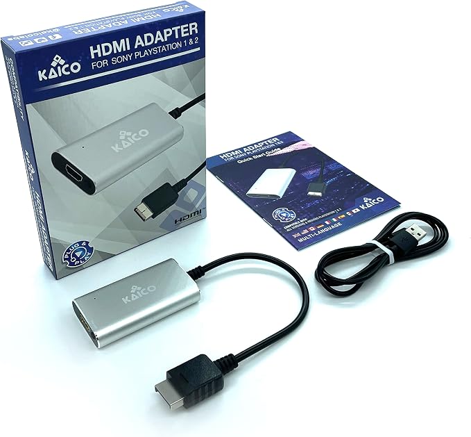 Kaico PS1 HDMI / PS2 AV Cable Compatible with Sony PlayStation & PS2 Models - Switch Between RGB & Component - PS1 & PS2 to HDMI Converter for Any HD TV | Supports RGB and YPbPr component modes for PS1 and PS2 games, with built-in switch, plug-and-play...
