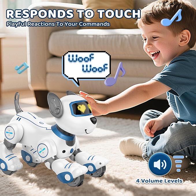 2-in-1 Robot Toy & Robot Dog Set for Kids 3-12, Smart Interactive Robots with Voice & Touch Control, Programmable Dancing Singing Walking Functions, Fun Birthday for Boys & Girls
