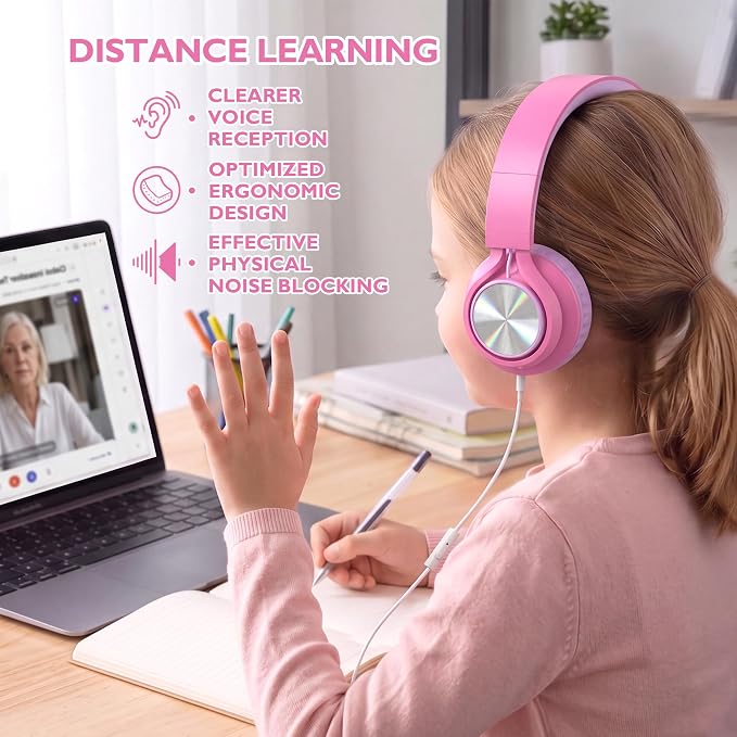 AILIHEN Classroom Headphones Bulk 10 Pack with Microphone - C8 On-Ear Wired Kids Headphones for School with 3.5mm Jack for Library Home Online Learning (Multicolor)