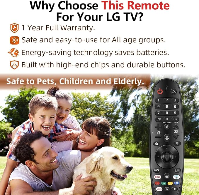 Replacement for LG Remote Control for Smart TV from 2018-2025, for Magic LG TV Remote Replacement with Voice and Pointer Function. 1-Year Warranty.